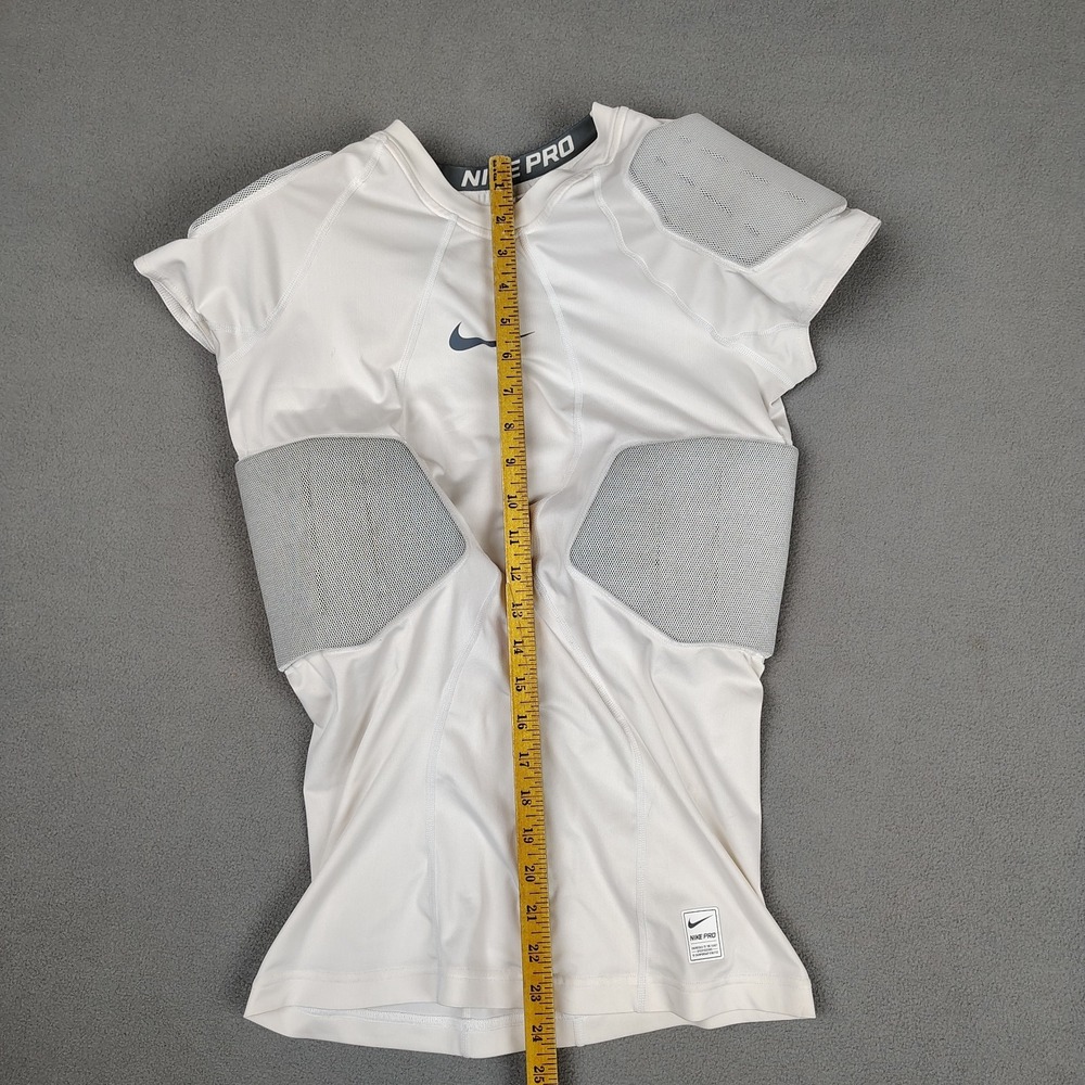 Nike White & Gray Compression Athletic Shirt with Padded Panels - Picture 5 of 8